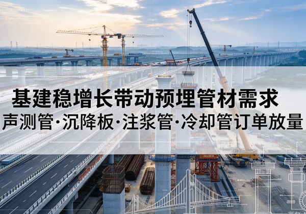 昌江基建稳增长带动预埋监测管材需求，声测管、沉降板、注浆管订单持续放量